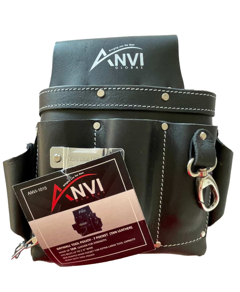 DRYWALL TOOL POUCH - 7 POCKET (TAN LEATHER)